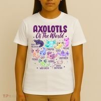 Axolotl Cute Axolotls Of The World Kawaii T-Shirt thumb 4