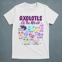 Axolotl Cute Axolotls Of The World Kawaii T-Shirt thumb 5