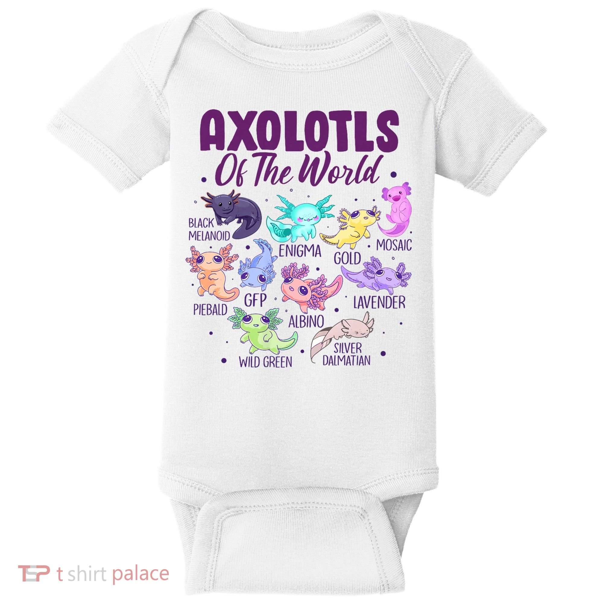 Axolotl Cute Axolotls Of The World Kawaii Baby Bodysuit