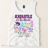 Axolotl Cute Axolotls Of The World Kawaii Tank Top thumb 2