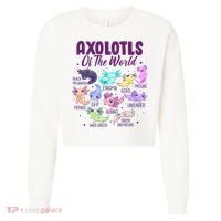 Axolotl Cute Axolotls Of The World Kawaii Cropped Pullover Crew thumb 0