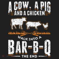 A Cow A Pig And A Chicken Walk Into A Bar B Q The End BBQ Beanie thumb 2