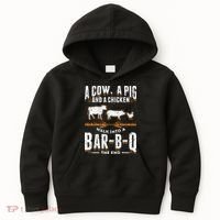 A Cow A Pig And A Chicken Walk Into A Bar B Q The End BBQ Kids Hoodie thumb 0