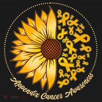 Appendix Cancer Awareness Sunflower Ribbons USA-Made Doggie Bandana thumb 2