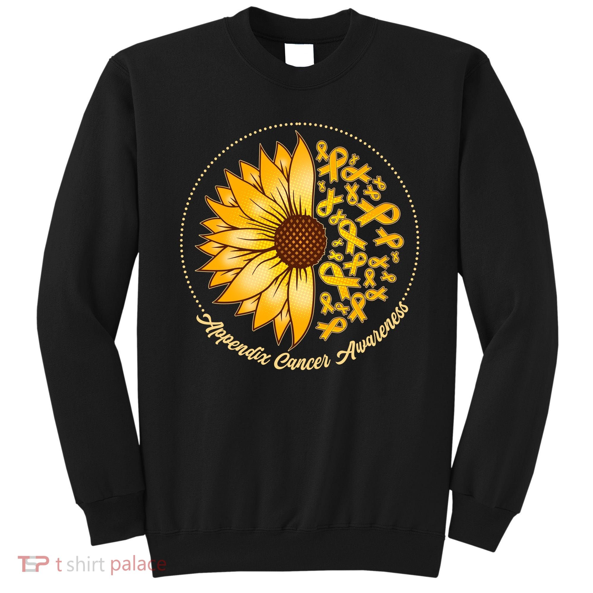 Appendix Cancer Awareness Sunflower Ribbons Sweatshirt