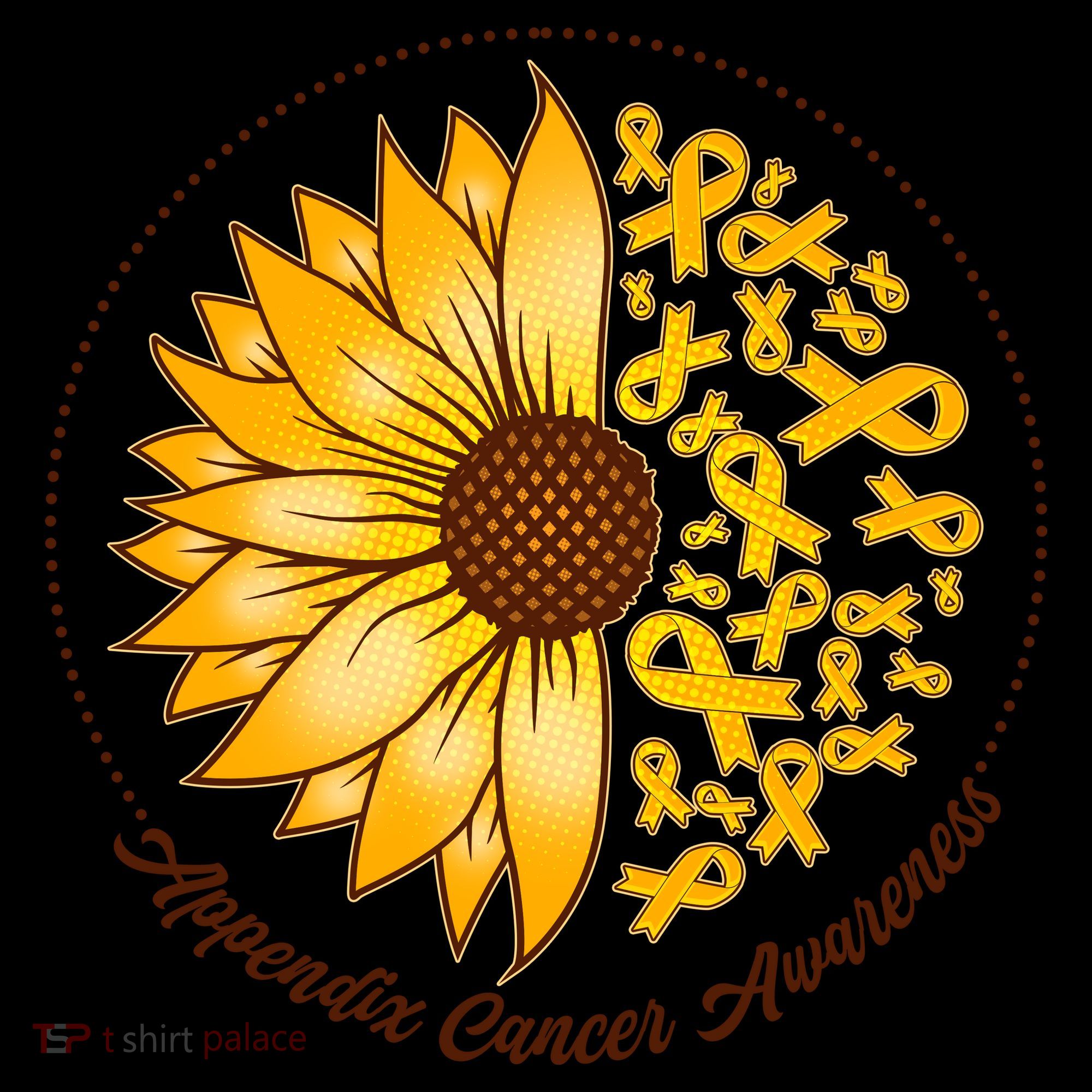 Appendix Cancer Awareness Sunflower Ribbons Coffee Mug