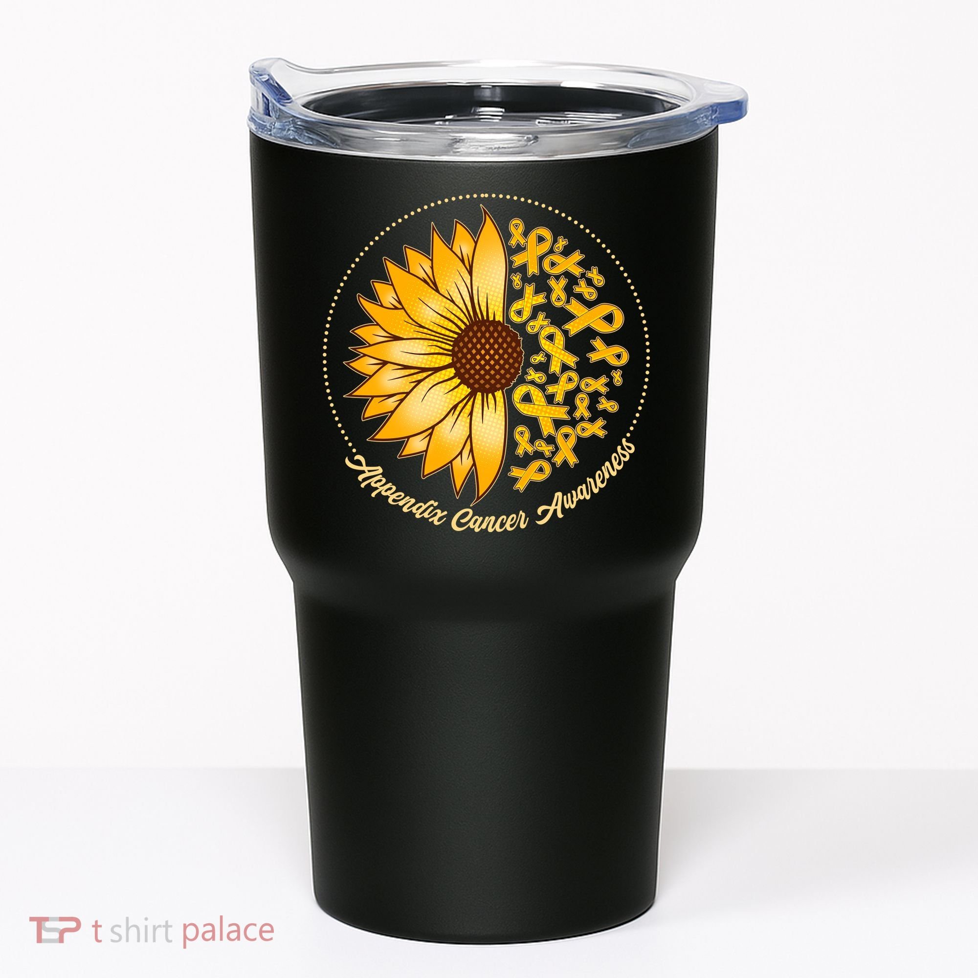 Appendix Cancer Awareness Sunflower Ribbons Tumbler