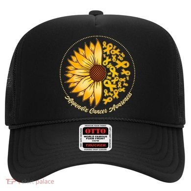 Appendix Cancer Awareness Sunflower Ribbons Hat