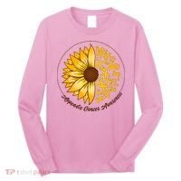 Appendix Cancer Awareness Sunflower Ribbons Long Sleeve Shirt thumb 0