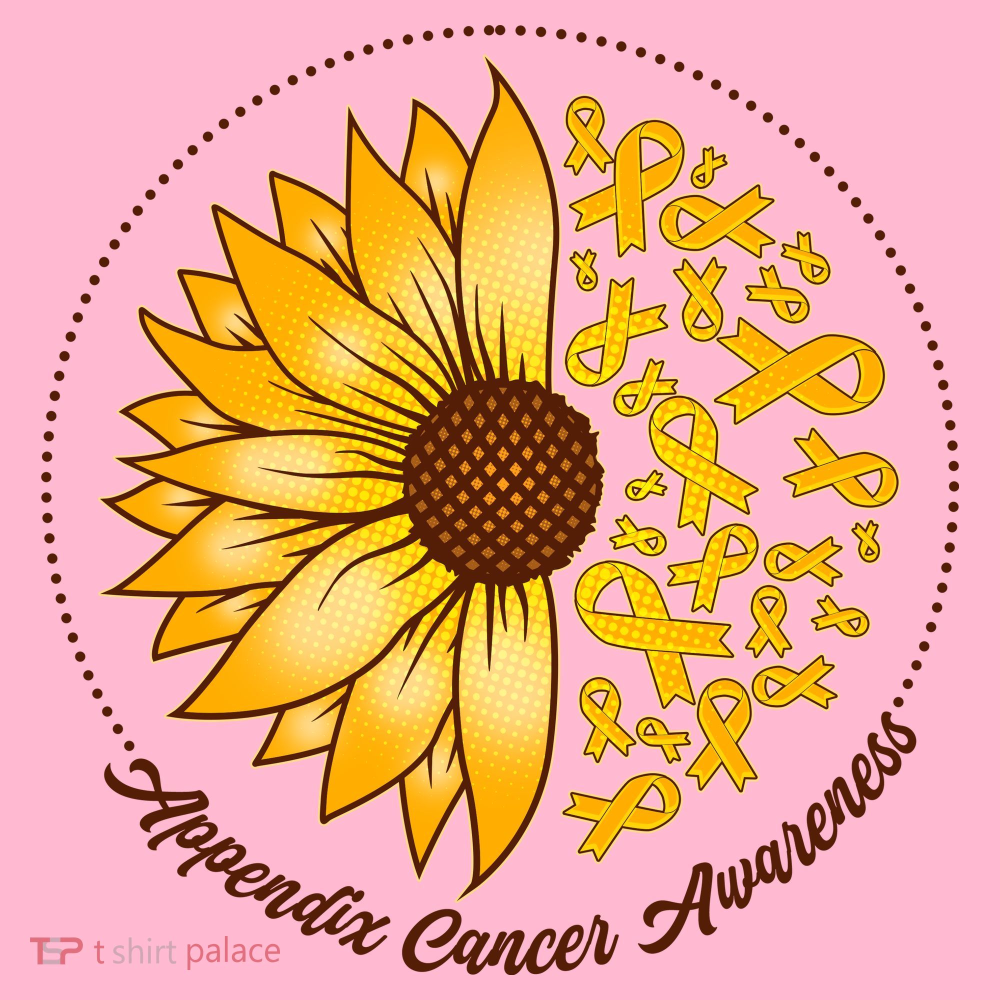 Appendix Cancer Awareness Sunflower Ribbons Mousepad