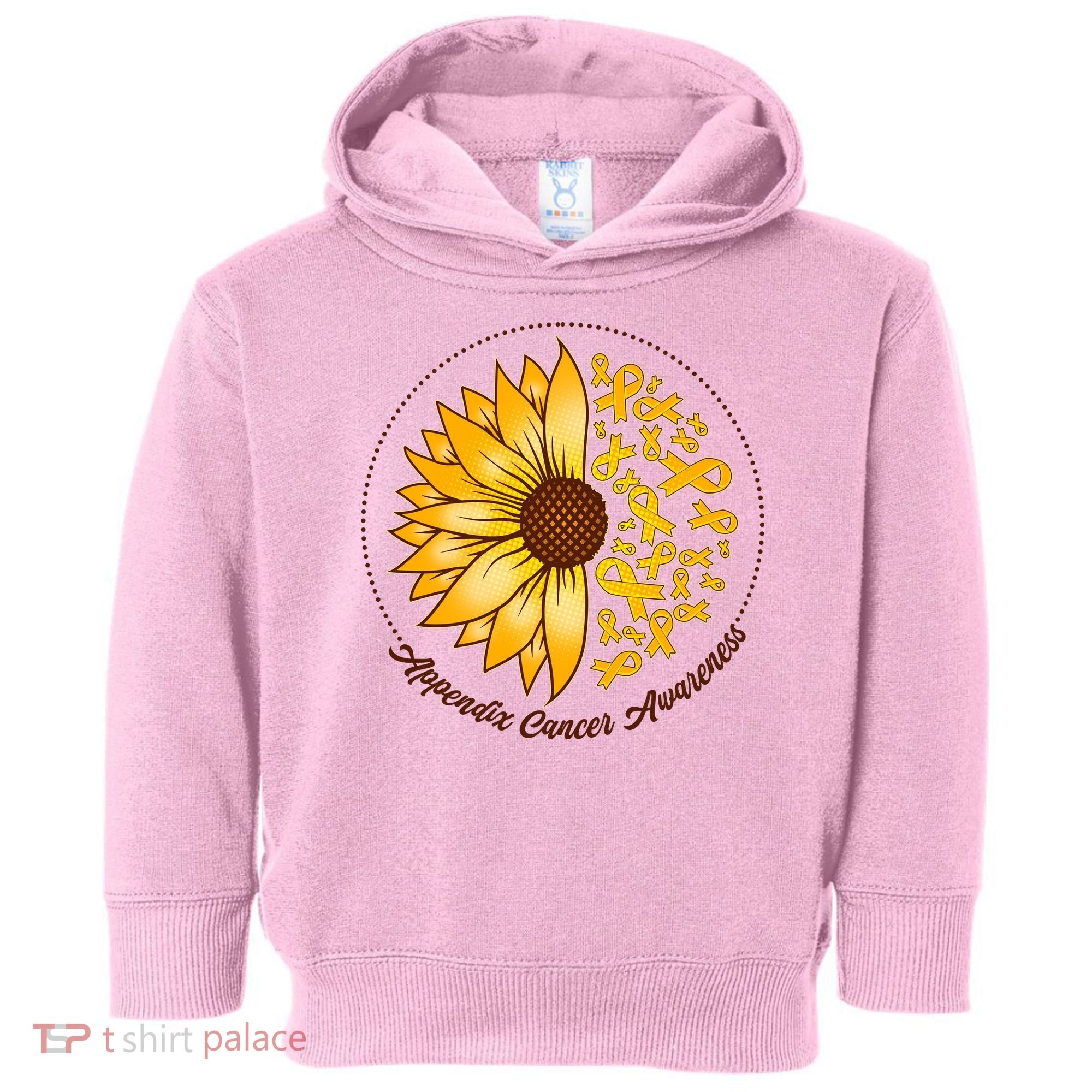 Appendix Cancer Awareness Sunflower Ribbons Toddler Hoodie