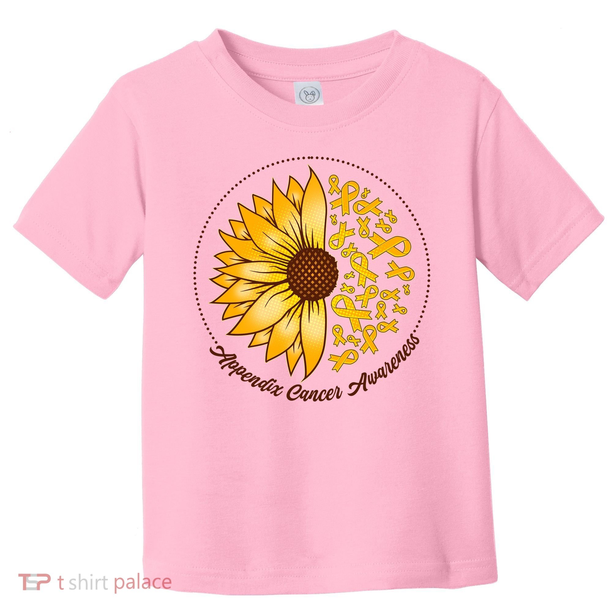Appendix Cancer Awareness Sunflower Ribbons Toddler T-Shirt