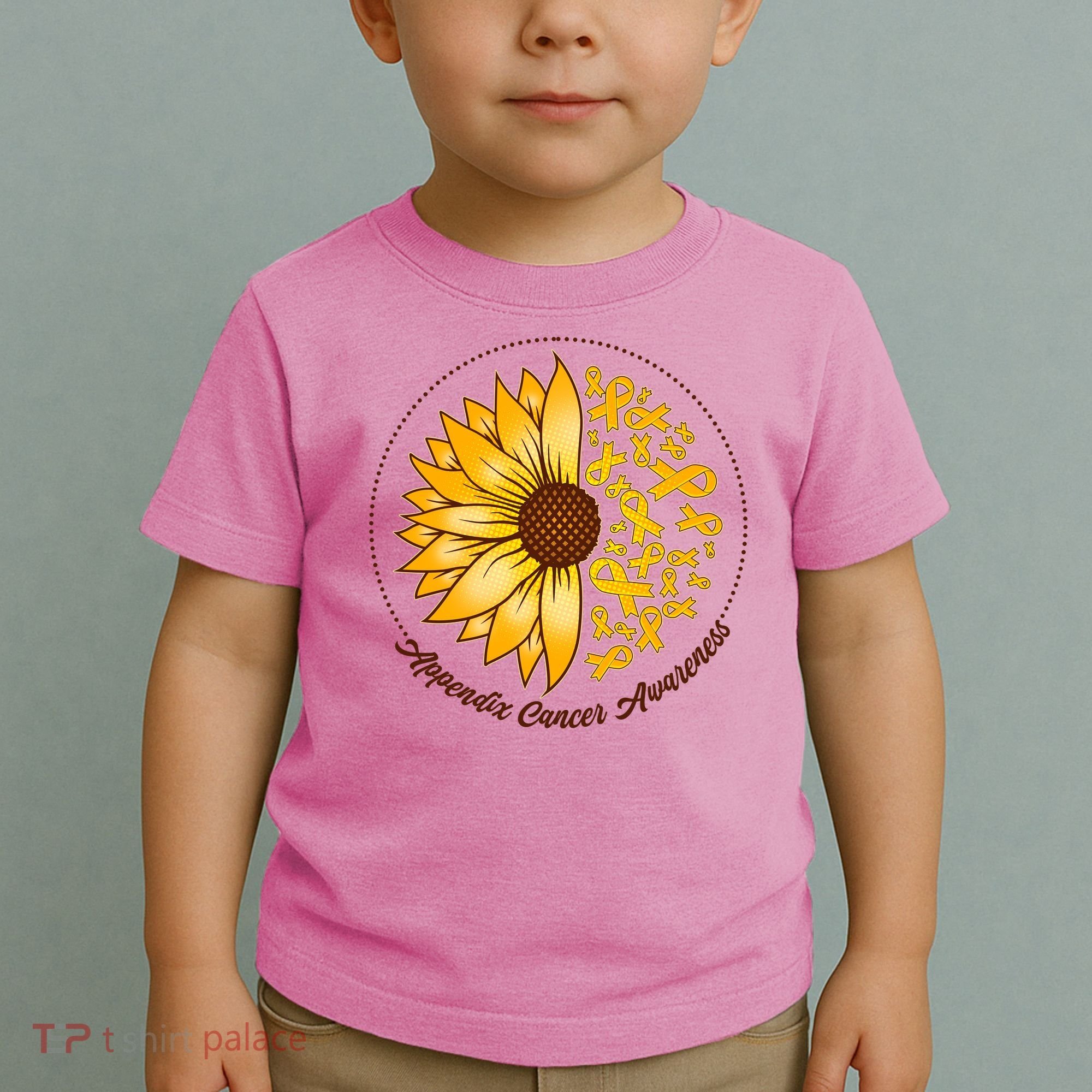 Appendix Cancer Awareness Sunflower Ribbons Toddler T-Shirt