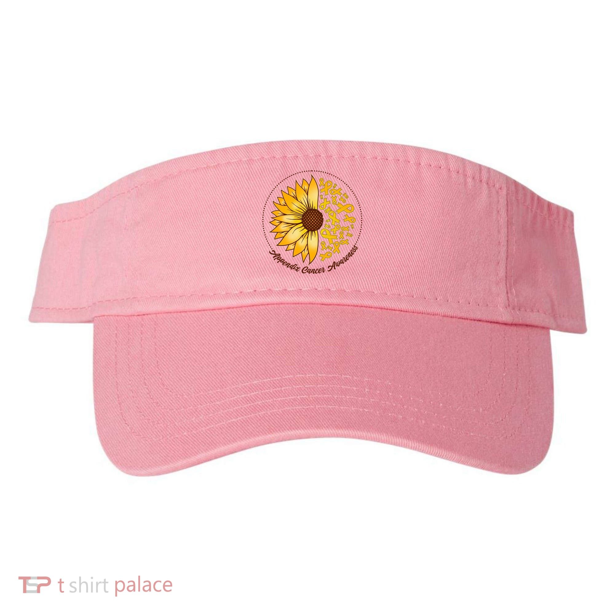 Appendix Cancer Awareness Sunflower Ribbons Visor