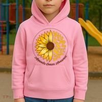 Appendix Cancer Awareness Sunflower Ribbons Kids Hoodie thumb 2