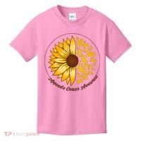 Appendix Cancer Awareness Sunflower Ribbons Kids T-Shirt thumb 0