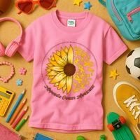 Appendix Cancer Awareness Sunflower Ribbons Kids T-Shirt thumb 3