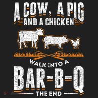 A Cow A Pig And A Chicken Walk Into A Bar B Q The End BBQ Hat thumb 2