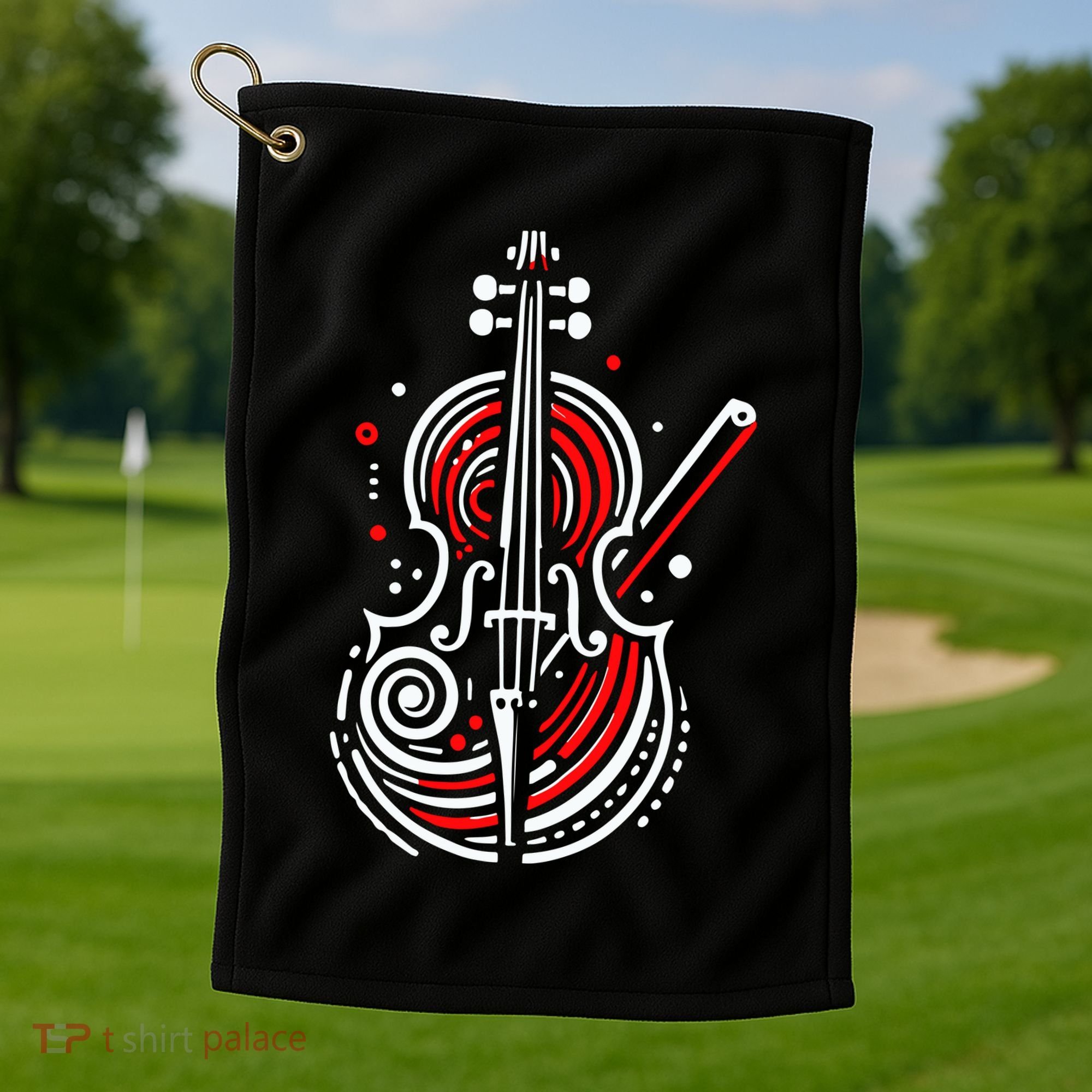 Artistic Cello Golf Towel