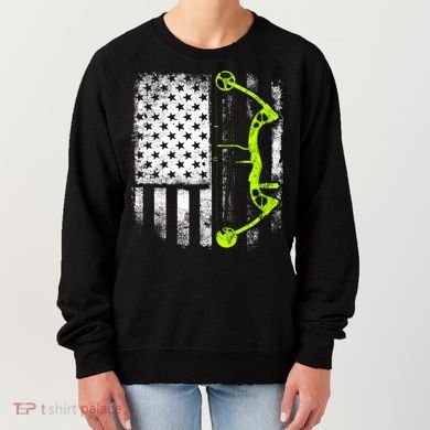 Archery Compound Bow Usa Flag Gift Women's Sweatshirt