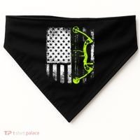 Archery Compound Bow Usa Flag Gift USA-Made Doggie Bandana thumb 0