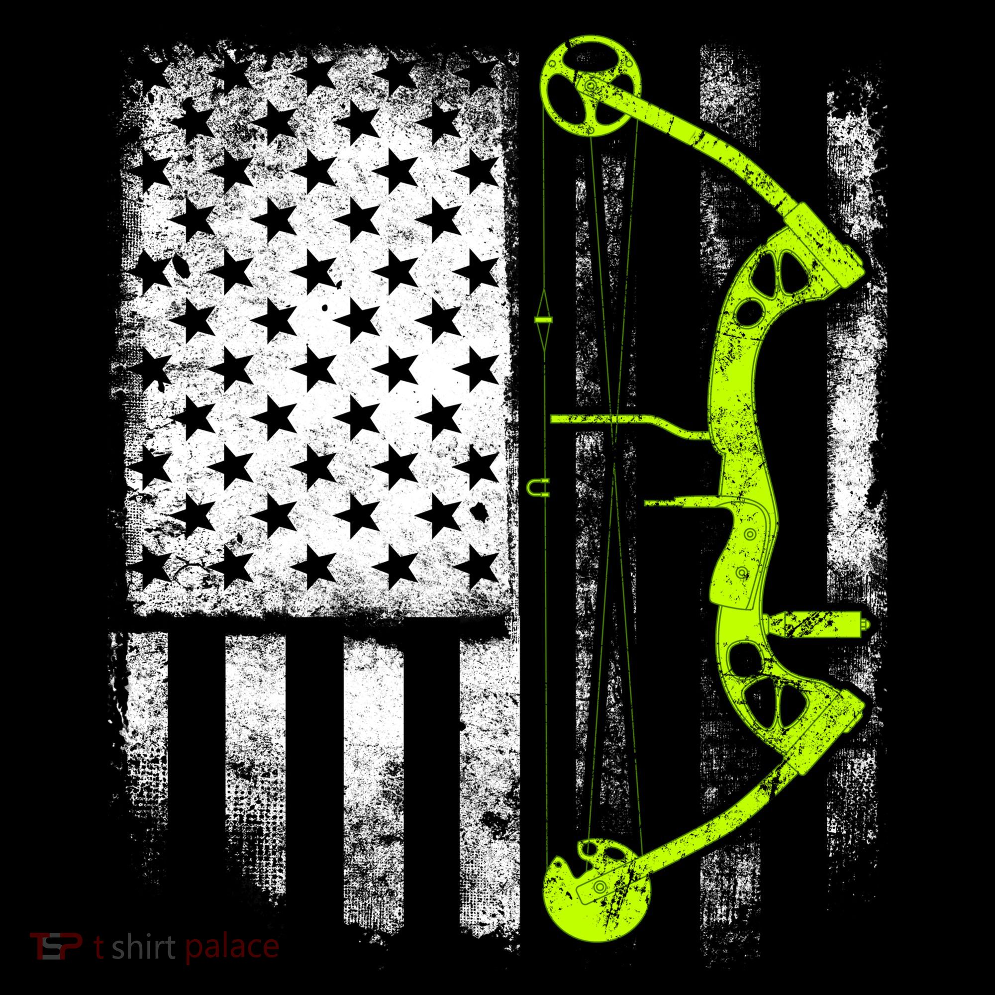 Archery Compound Bow Usa Flag Gift USA-Made Doggie Bandana