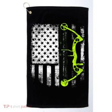 Archery Compound Bow Usa Flag Gift Golf Towel