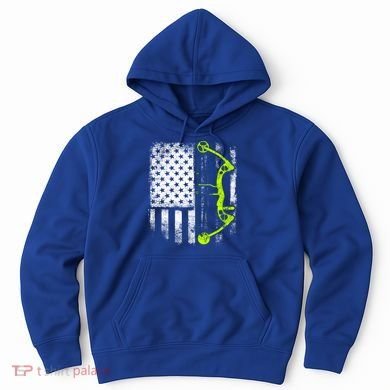 Archery Compound Bow Usa Flag Gift Hoodie