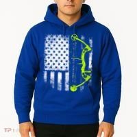 Archery Compound Bow Usa Flag Gift Hoodie thumb 2