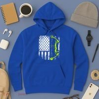 Archery Compound Bow Usa Flag Gift Hoodie thumb 3