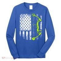 Archery Compound Bow Usa Flag Gift Long Sleeve Shirt thumb 0
