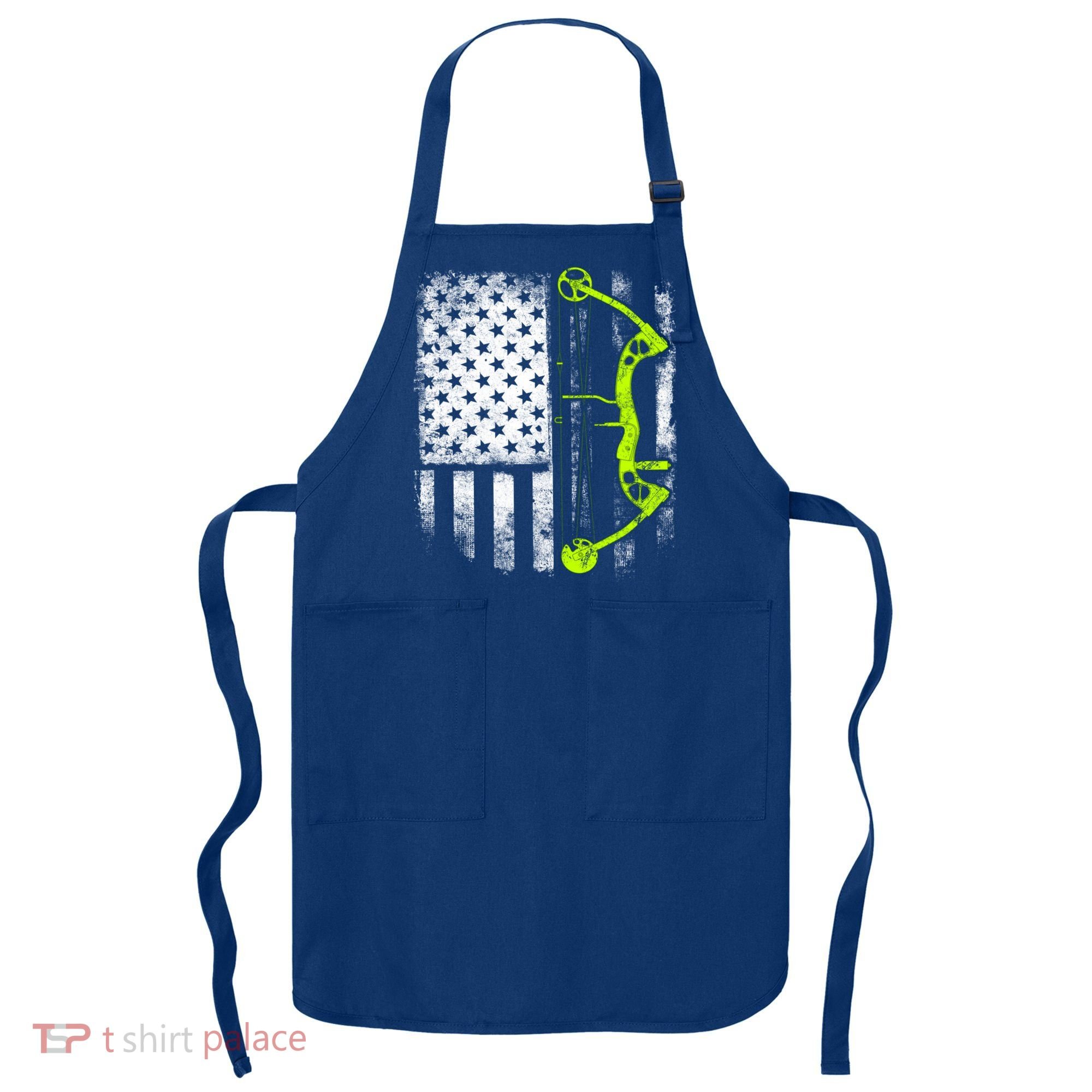 Archery Compound Bow Usa Flag Gift Apron
