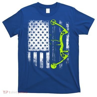 Archery Compound Bow Usa Flag Gift T-Shirt