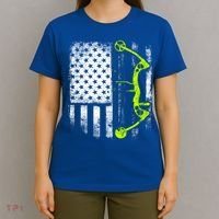 Archery Compound Bow Usa Flag Gift T-Shirt thumb 4