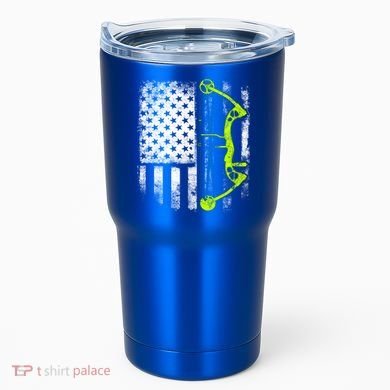 Archery Compound Bow Usa Flag Gift Tumbler