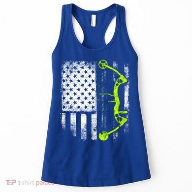 Archery Compound Bow Usa Flag Gift Women's Tank Top