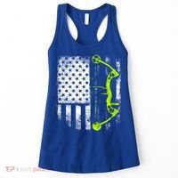 Archery Compound Bow Usa Flag Gift Women's Tank Top thumb 0