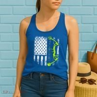 Archery Compound Bow Usa Flag Gift Women's Tank Top thumb 2