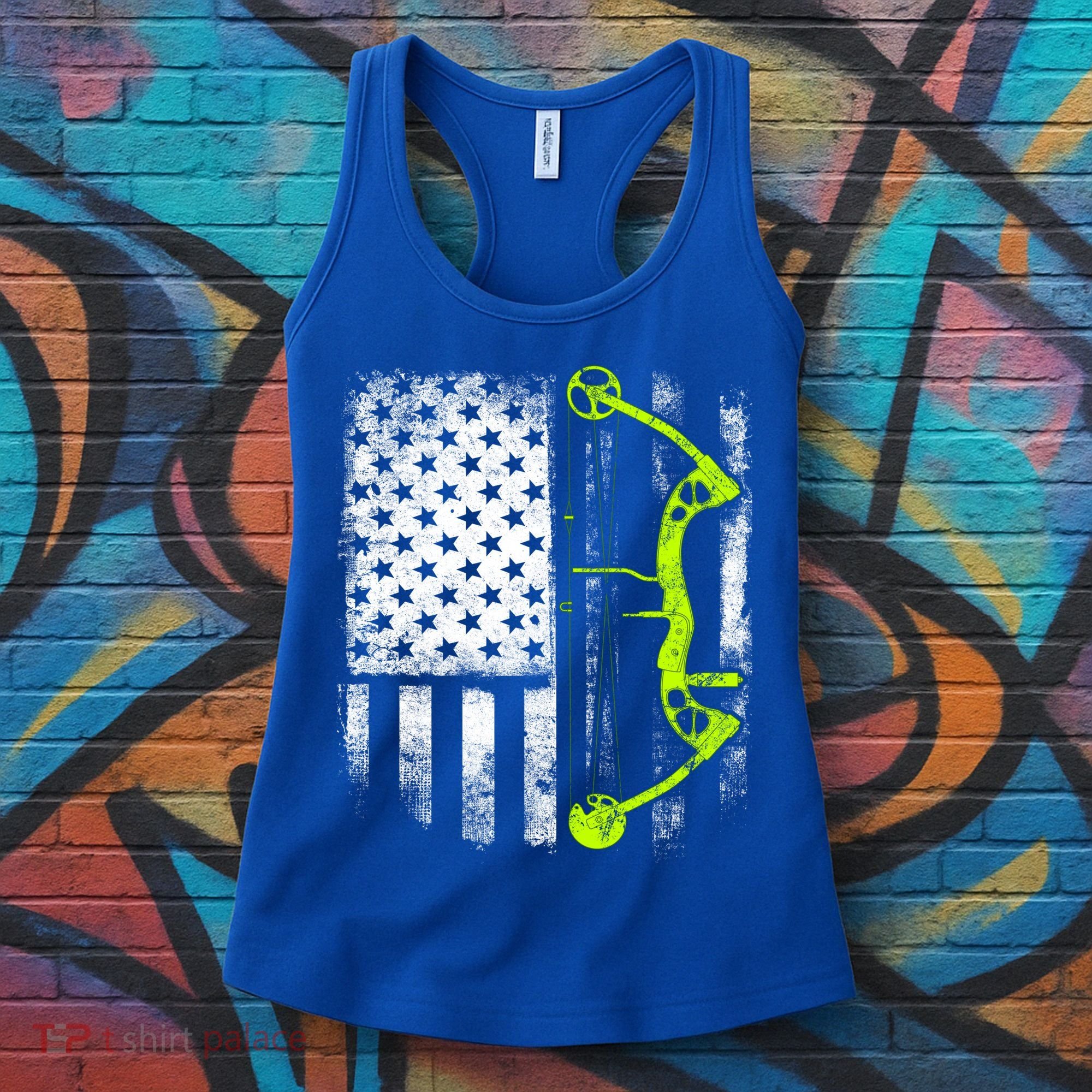 Archery Compound Bow Usa Flag Gift Women's Tank Top