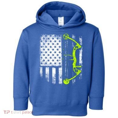 Archery Compound Bow Usa Flag Gift Toddler Hoodie
