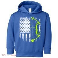 Archery Compound Bow Usa Flag Gift Toddler Hoodie thumb 0
