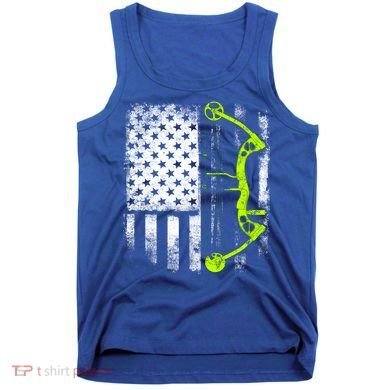Archery Compound Bow Usa Flag Gift Tank Top