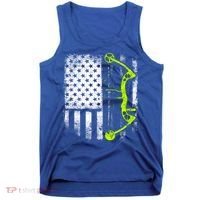Archery Compound Bow Usa Flag Gift Tank Top thumb 0