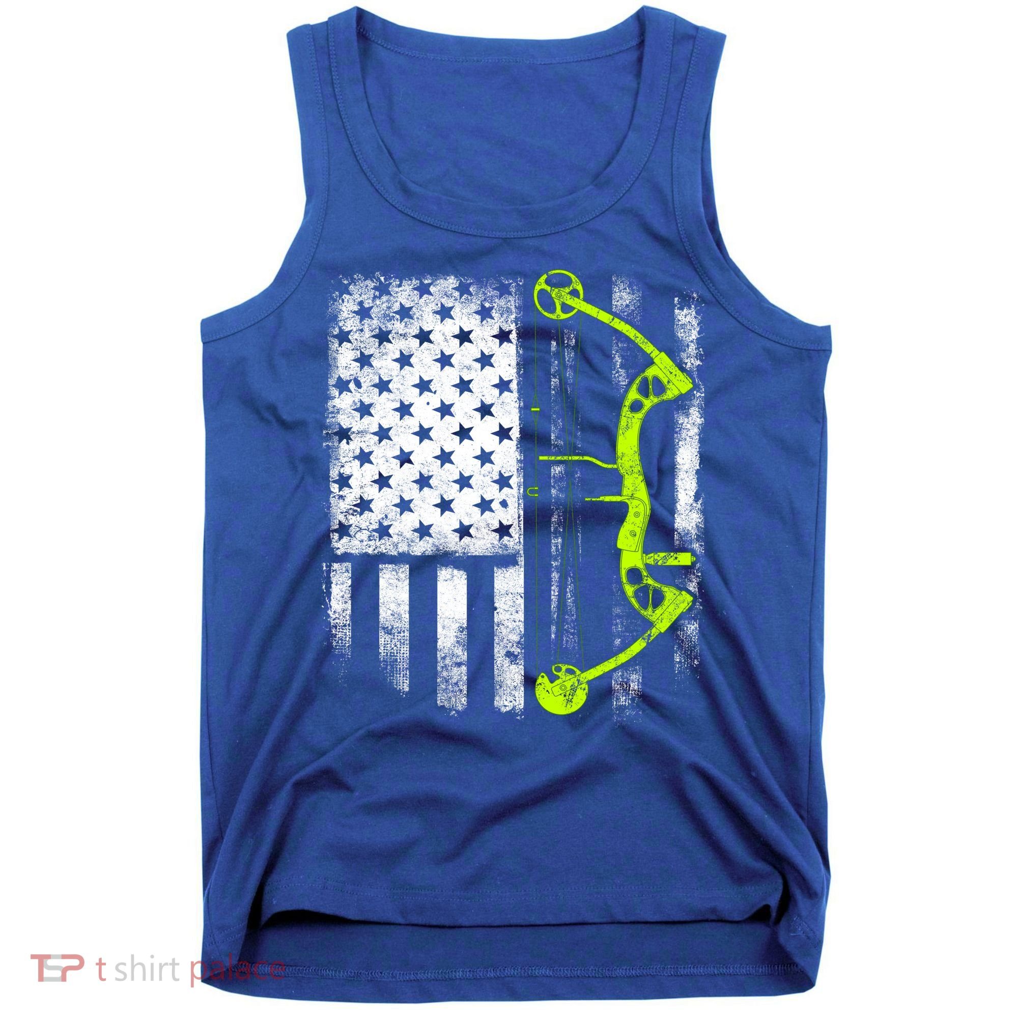 Archery Compound Bow Usa Flag Gift Tank Top