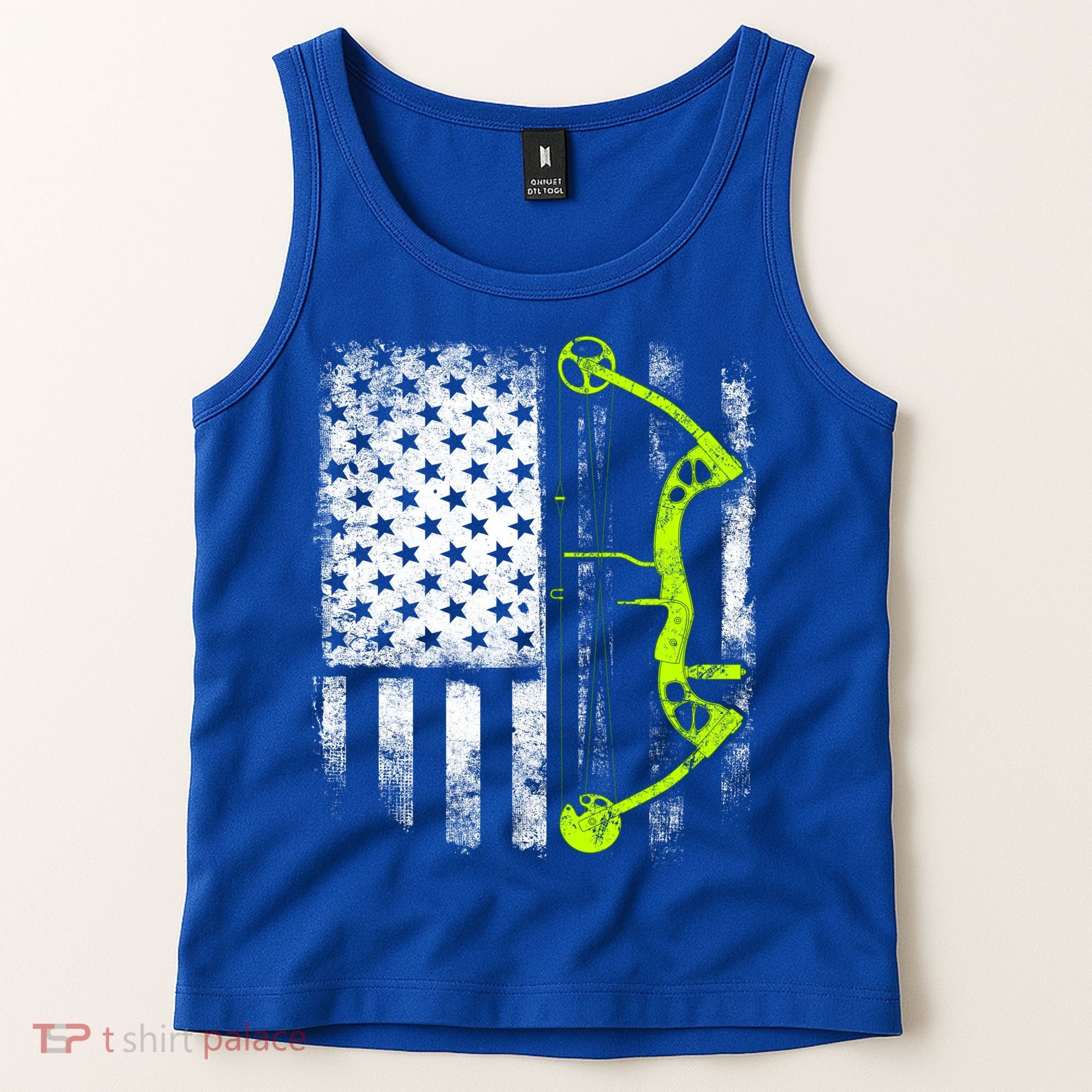 Archery Compound Bow Usa Flag Gift Tank Top