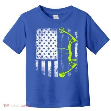 Archery Compound Bow Usa Flag Gift Toddler T-Shirt