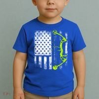Archery Compound Bow Usa Flag Gift Toddler T-Shirt thumb 2
