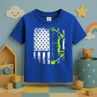 Archery Compound Bow Usa Flag Gift Toddler T-Shirt thumb 3