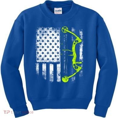 Archery Compound Bow Usa Flag Gift Kids Sweatshirt