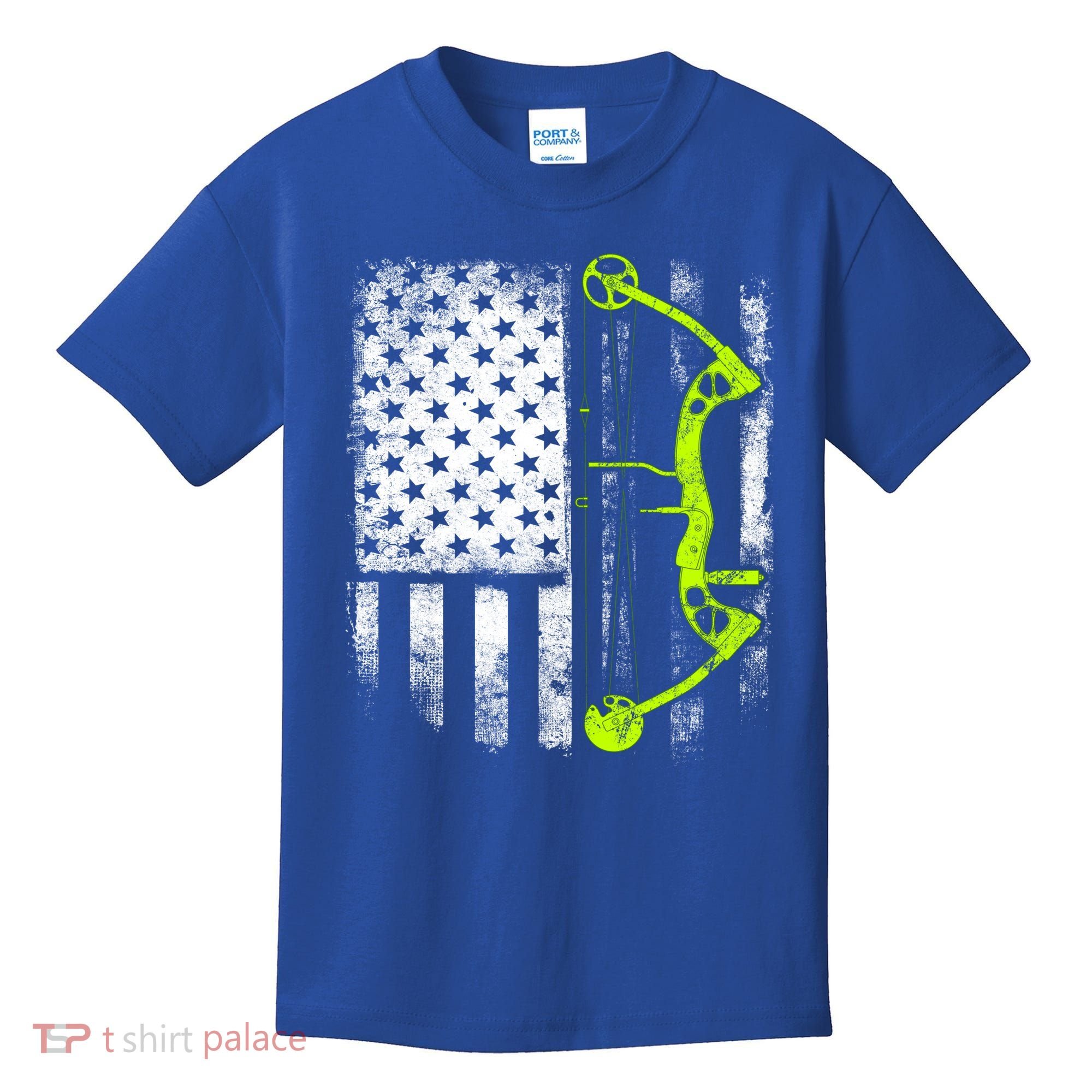 Archery Compound Bow Usa Flag Gift Kids T-Shirt
